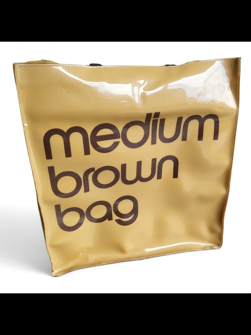 Bloomingdale’s Medium Brown Bag Signature PVC Tote Reusable Shopping Bag